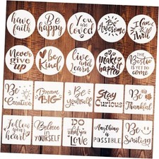 2.5 inch Inspirational Word Stencils, 20 PCS Motivational Stencils Reusable