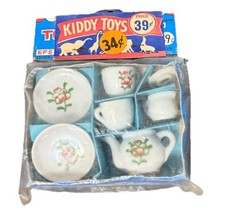 Vintage KIDDY TOYS Ceramic Tea Set 7 Piece Mini In Original Packaging