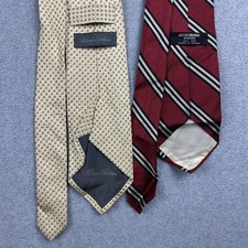Brooks Brothers Tie Lot Mens One Size Red Stripe Geometric 100 Silk England