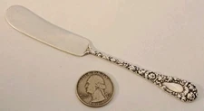 Chrysanthemum by Durgin Sterling Silver 5 3/8" FLAT BUTTER KNIFE Antique NO MONO