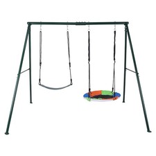 Double Swing Frame Set Wear Resist Multi-Purpose Swing Frame for Backyard Garden
