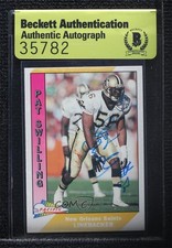 BAS 1991 Pacific Pat Swilling #336 Beckett Auth Sticker Auto ur8