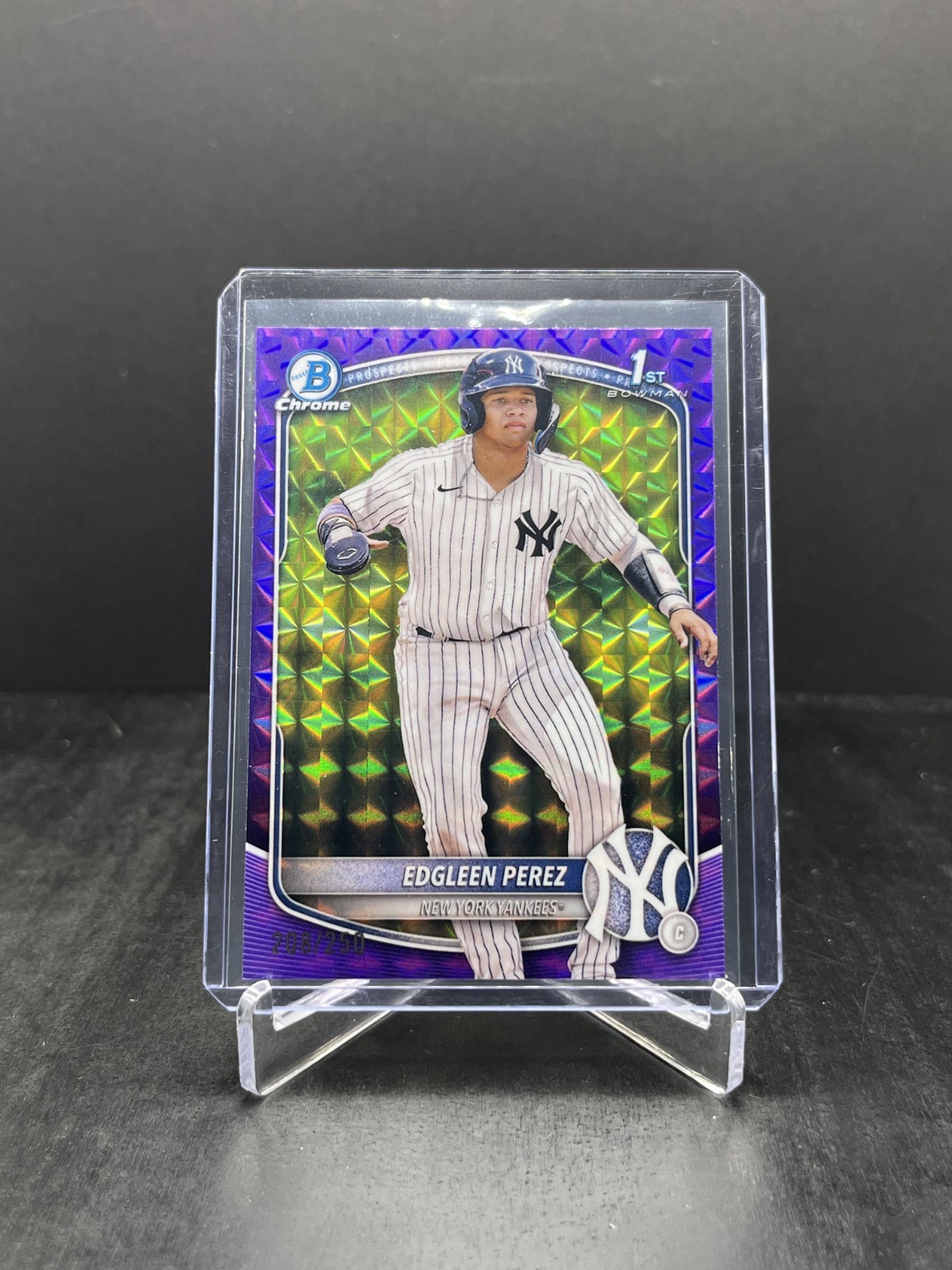 2025 Bowman Baseball Edgleen Perez 1st Chrome Purple Geometric 208/250 #BCP-80