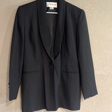 Jones New York Women s Suit Blazer Black Sz 10 Button Up Office Career Work