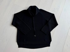 Benetton black cotton modal knit sweater M women - new