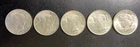 Lot of 5 1922 peace us silver dollars ungraded uncertified circulated