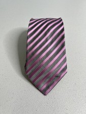 Versa Pink, Gray Striped Pattern Handmade Tie NWOT