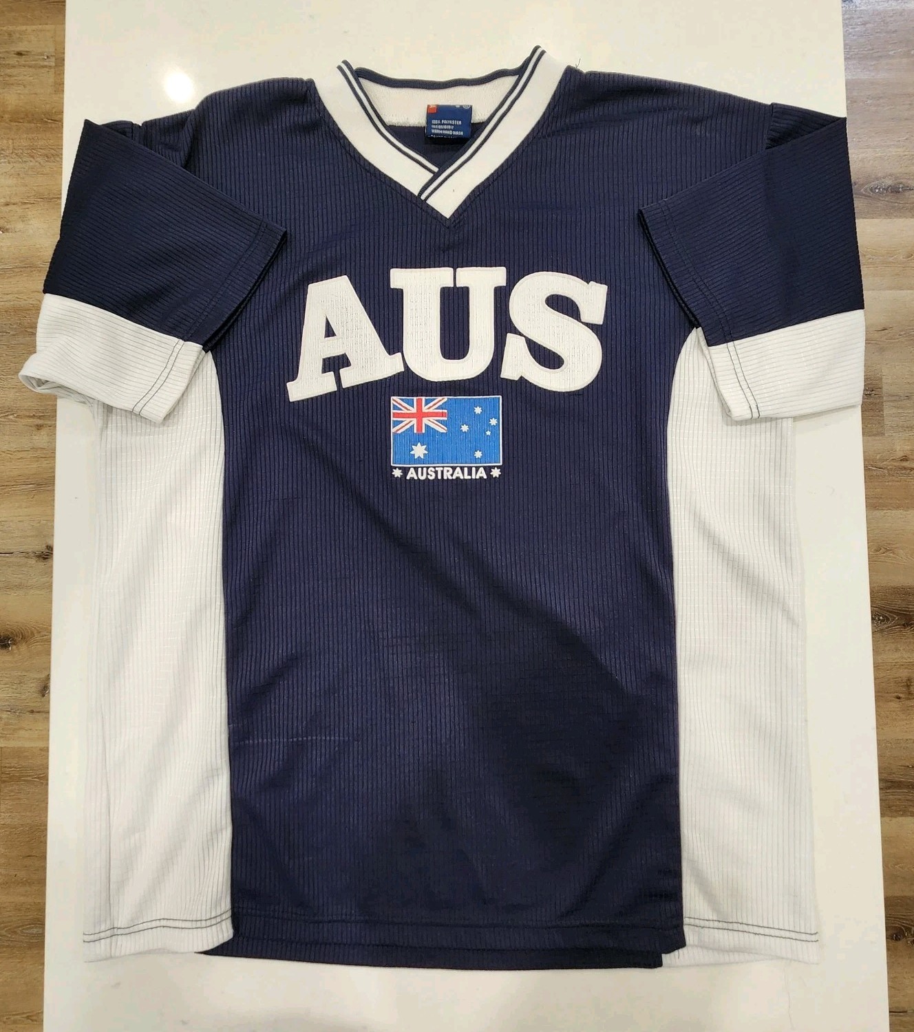 Vintage Australia Soccer Jersey Mens XL Blue White Flag Y2K 90s Embroidered