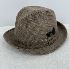 Stetson Brown Wool Fedora Men  s Hat 8  Front To Back VTG