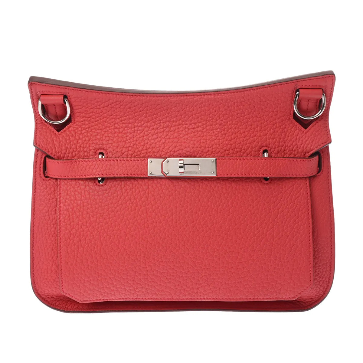 Hermes Jypsiere 28 727848 Shoulder Bag Clemence Leather Silver #WB925