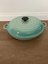 LE CREUSET Signature Enameled Cast Iron Braiser, 3.5-Quart, Caribbean See Photos