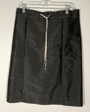 Maison Margiela Drawstring Women's Size 0 Black Midi Skirt NWT
