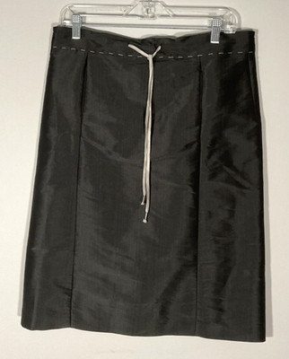 Maison Margiela Drawstring Women's Size 0 Black Midi Skirt NWT