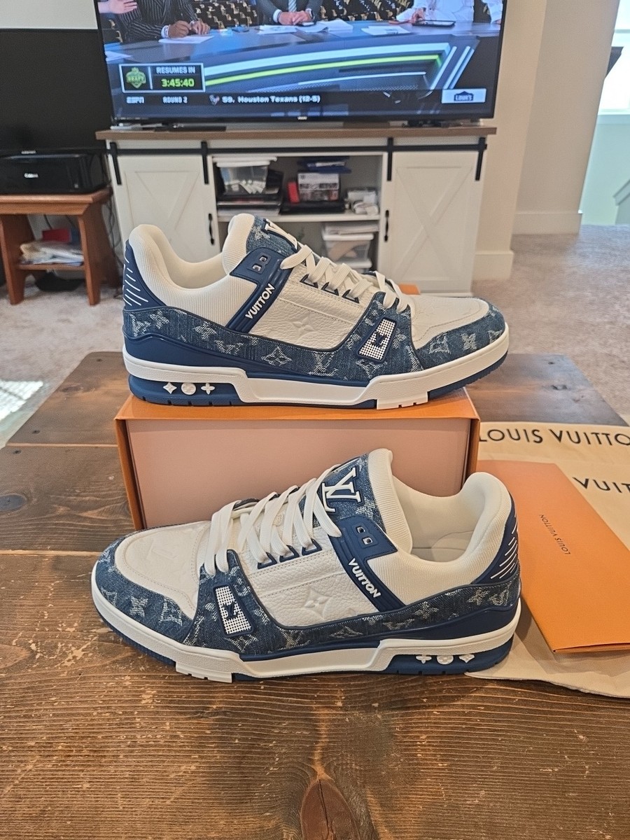 Louis Vuitton Trainer Monogram Blue Denim Size 11LV-Size 12-12.5US