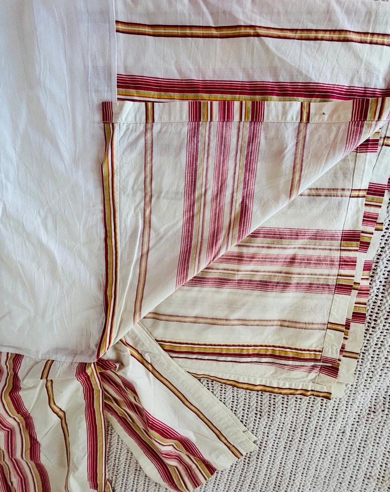 POTTERY BARN Полная Юбка для Кровати Полосатая Хлопковая Пыль Грубая 14 дюймов Капля Коттедж - Изображение 4 из 4