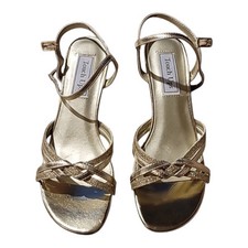 Touch Ups Melanie Strappy Heels Gold Women Shoes Size 7M Special Occasion