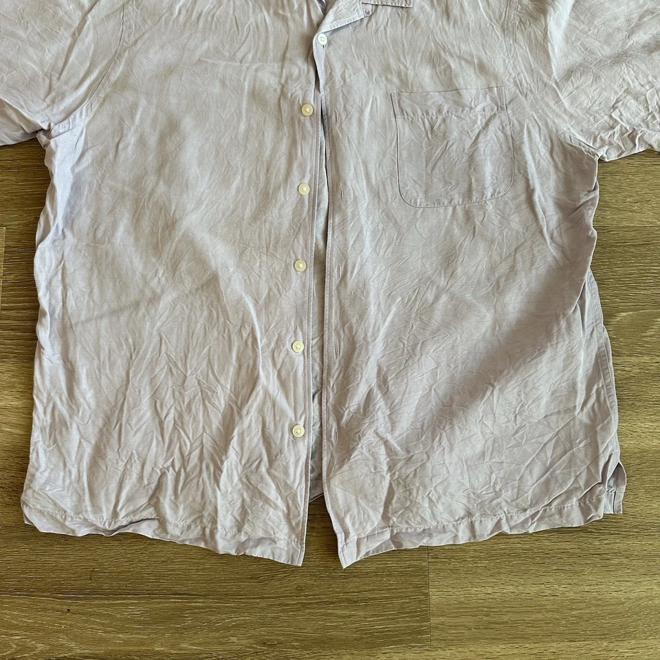 Daniel Cremieux Silk Linen Short Sleeve Button Shirt Light Pink Mens XL - Image 4 of 4