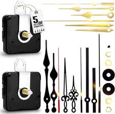 2Pcs Quartz Clock Mechanism Kit, Wall Clock Mechanisms Mattery Powered Replaceme