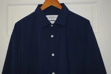 Mizzen Main Leeward Shirt Mens XXL Trim Fit Dark Blue Long Sleeve Button Up