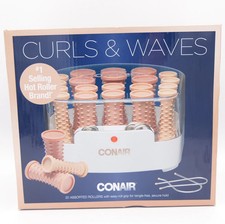 NIB Conair Curls and Waves Hot Rollers Hair Curler 20 piece set