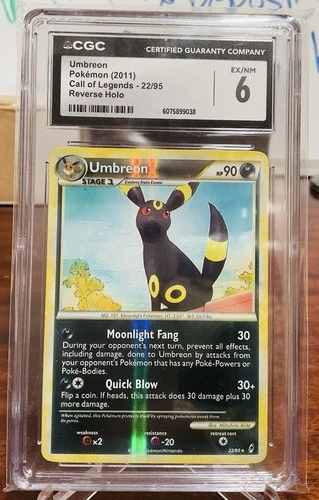 New ListingPokémon Umbreon 2011 Call Of Legends 22/95 Reverse Holo CGC 6 EX/NM