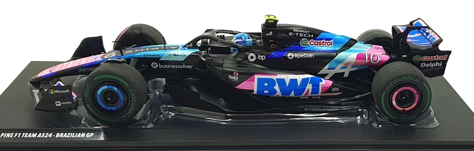 Solido escala 1/18 diecast S1814003 - Alpine F1 A524 #10 GP de Brasil 2024 gaseoso Foto 4 de 4