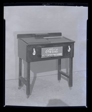 Coca-Cola Glascock Cooler 1920 Bottler Opener Wheels Photo Negative Coke Q9960