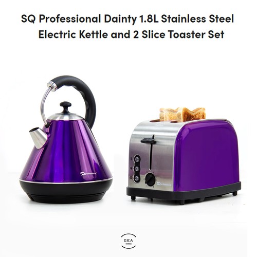 2 Slice Toaster and 1.8L Kettle Stainless Steel Cordless Browning Control 900W - Picture 44 of 91