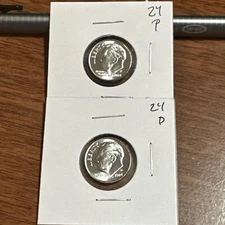 2024 P & D Roosevelt Dime Set BU  from Uncirculated bank rolls Free Shipping