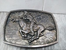 Vintage Pony Express Men s Brass Belt Buckle 1860-1861 - St. Joe To Sacramento