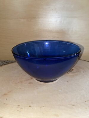 Vintage Arcoroc France Cobalt Blue Glass Saphir Coupe Cereal Bowl 5 Ebay