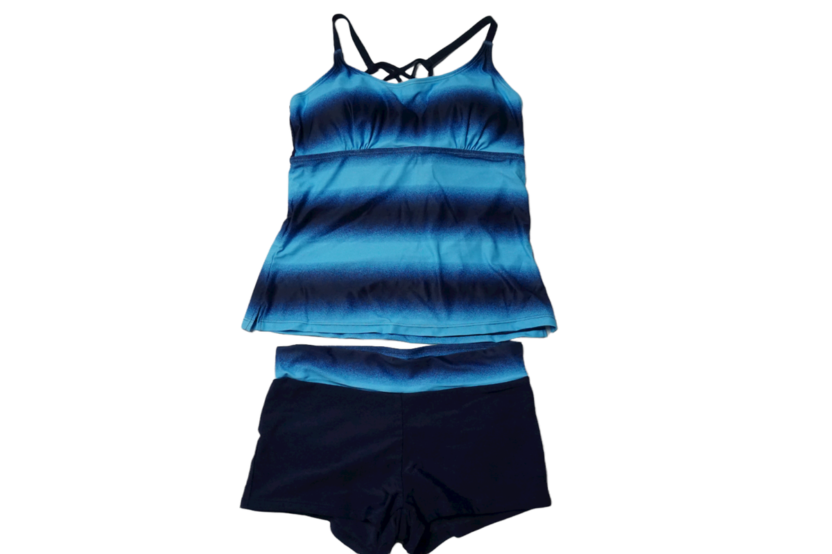 Maillot De Bain Deux Pièces Femme - Tankini Dégradé - Haut Court Sportif - Taille Basse - Séchage Rapide
