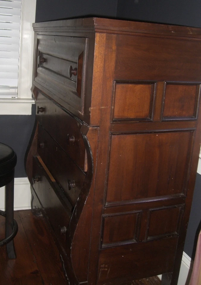 古董桃花心木帝国巴特勒桌面梳妆台美国 1880 年 — 第 2/4 张图片