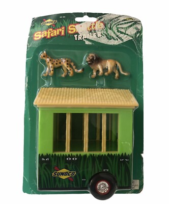 Vintage Sunoco Safari Shuttle Trailer with Lion & Tiger Figures 2001
