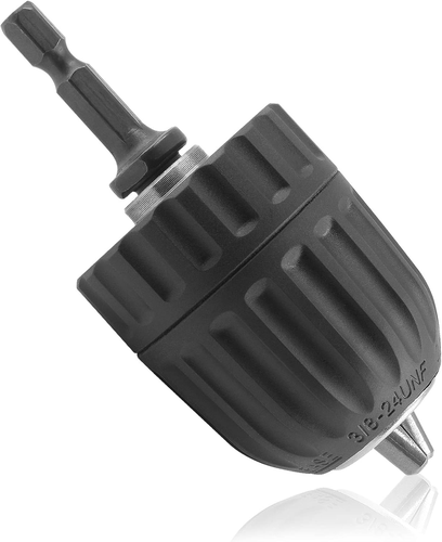 3/8" Keyless Drill Chuck Adapter with 1/4" Hex Shank for Impact Drivers - Picture 11 of 11