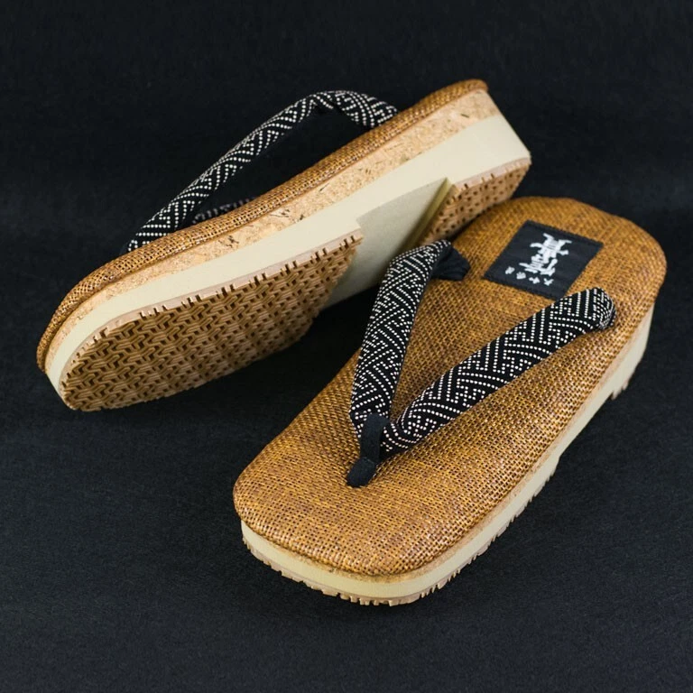 Sandali uomo tradizionali giapponesi Setta Geta fatti a mano BSC10 suola Ame US 7,5-9,5 - Immagine 3 di 4