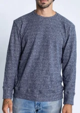 Jungmaven Tahoe Sweatshirt Sz S Navy Blue Marled French 55% Hemp 45% Cotton NWOT