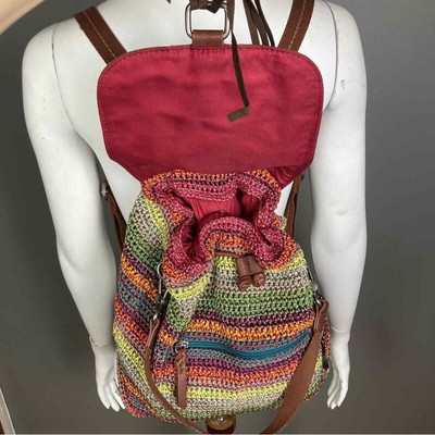 The Sak backpack woven rainbow serape ratan woven multicolor  display picture 2