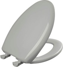 BEMIS Toilet Seat Elongated Plastic Closed Front Cottage w/ Hardware Ice Grey