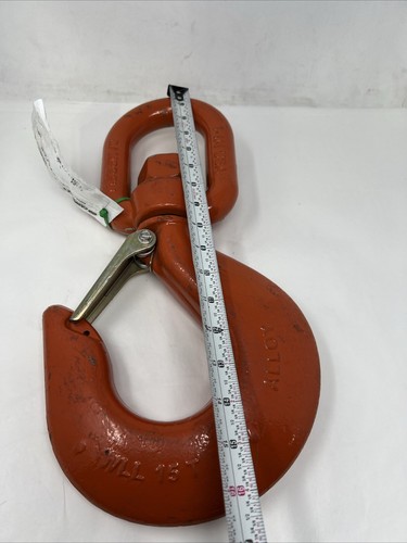 Campbell 3953215PL #12 drehbarer Hebezeughaken mit Riegel, 15 Tonnen Wll, legierter Stahl orange - Bild 15 von 20