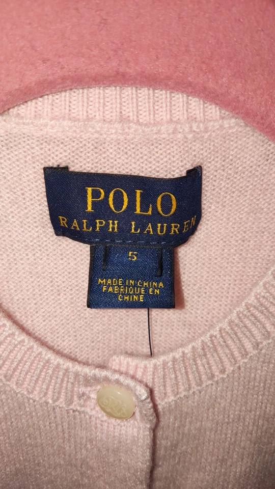 Cárdigan Polo Ralph Lauren Niñas Rosa 100% Cachemira Talla 5 Años  Foto 2 de 4