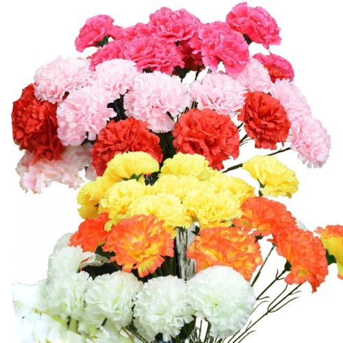 MULTI-LISTING Premium Carnation Long Stem Flowers Artificial