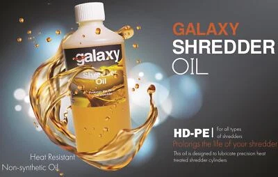 GALAXY PRINT FINISHING 1 Litre Paper Shredder Lube / Oil for Cross Cut & Strip Cut Paper Shredders