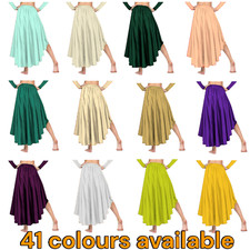 High low skirt Asymmetrical skirt Satin 41 Color Casual Wear Skirt For Girls S72