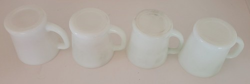 4 VTG Fire King White Mugs Restaurant Ware Coffee Cups ~Anchor Hocking~ D Handle - Picture 3 of 8