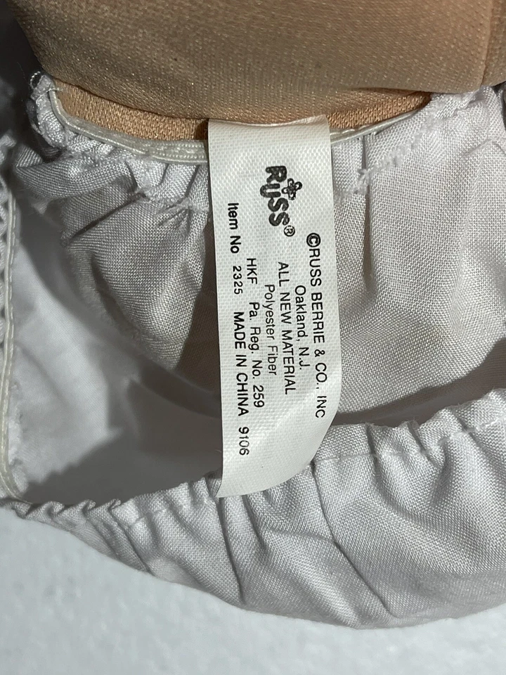 VESTIDO VINTAGE MUÑECA TROLL RUSS PELUCHE CUERPO SUAVE 12" PELO ROSA INTENSO OJOS AZULES Foto 3 de 3