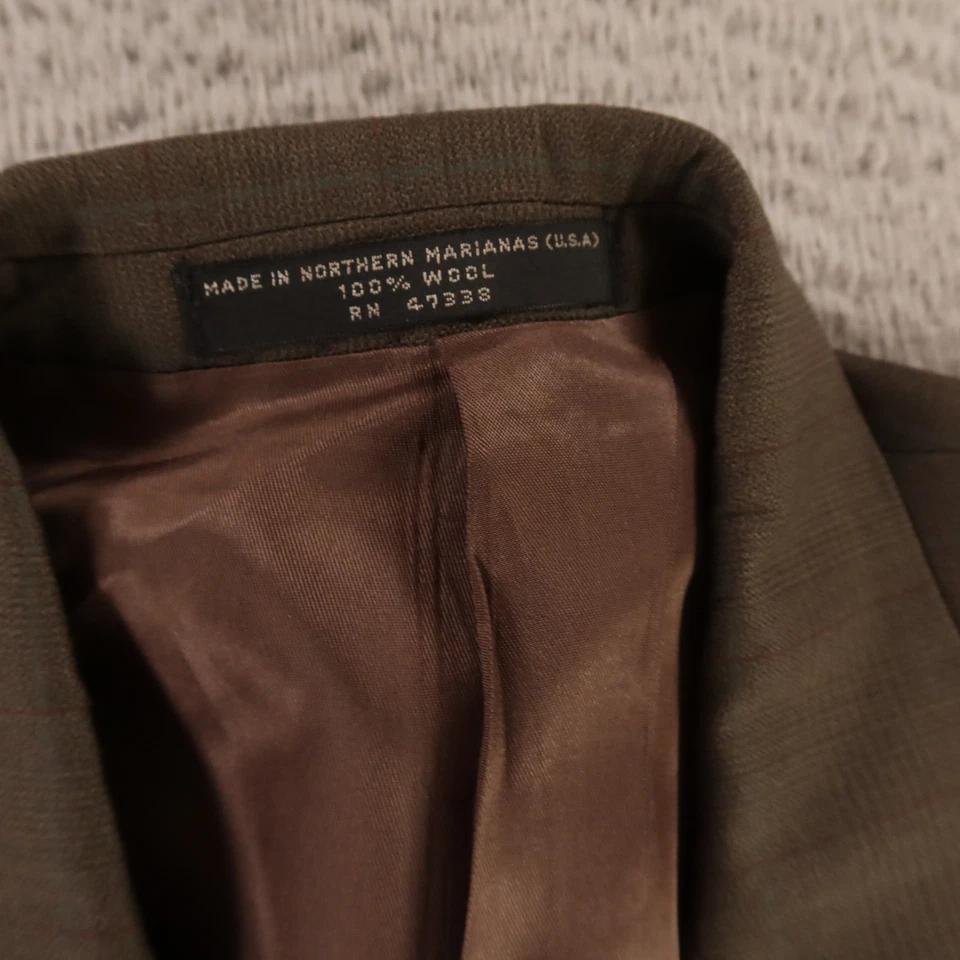 Chaqueta a Cuadros Príncipe de Gales de Colección M Marrón Glen Blazer 100% Lana EE. UU. 40R Foto 3 de 4