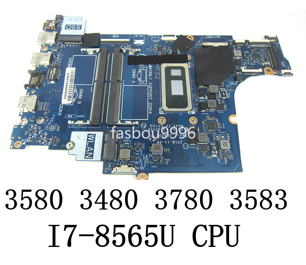 FOR DELL Inspiron 3580 3480 3780 3583 Motherboard I7-8565U CPU