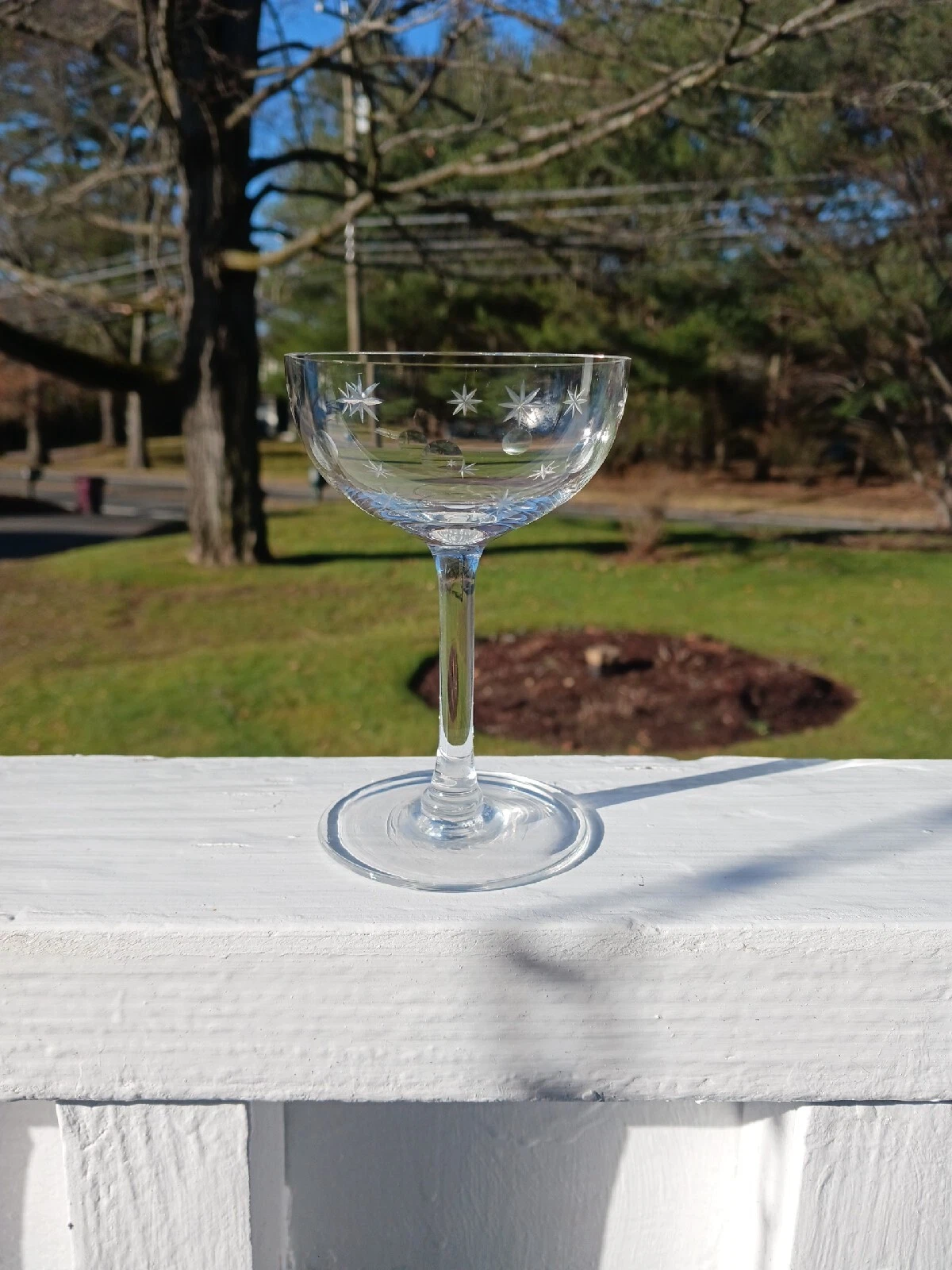 Vintage ATOMIC STARBURST Liqueur Crystal Glasses Rim Radius Appox 2"5 8 Ht 4"1 8