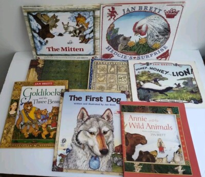 Jan Brett Books 8 HC/PB Hedgie 1st Dog Annie Mitten Gingerbread Baby Town Mouse
